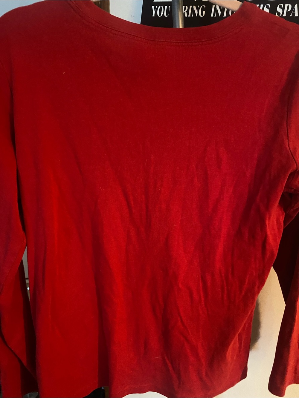 Lands' End Crimson V-Neck Long Sleeve Shirt - Picture 3 of 3